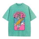 Green Endless Summer Skeleton tee size range display — XS to XXL cotton graphic t-shirt