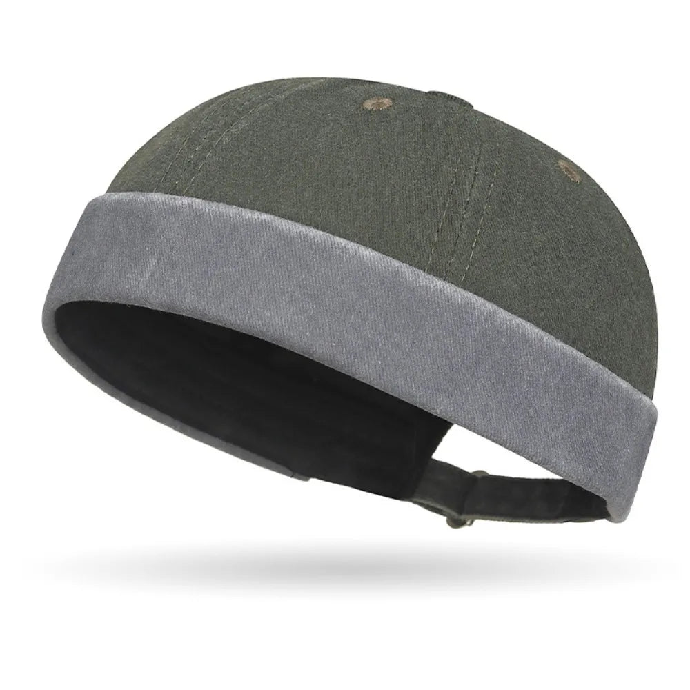 Green and gray cap on a white background
