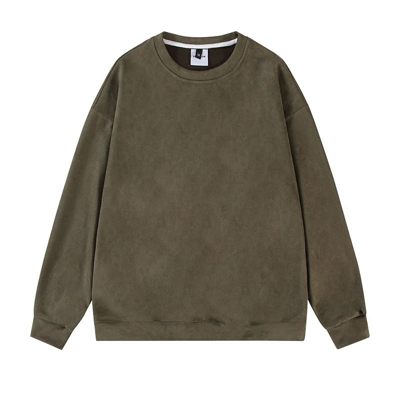 Streetwear Suede Sweatshirt