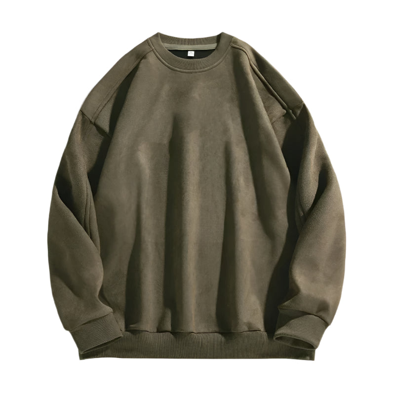 Soft Suede Streetwear Crewneck