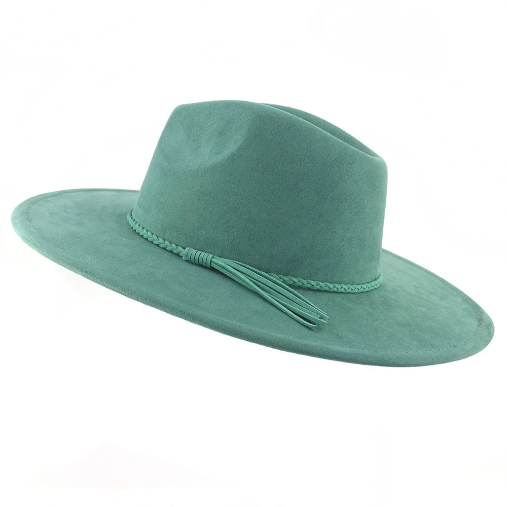 Wide Brim Suede Fedora Hat