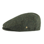 Herringbone tweed flat cap, angled view