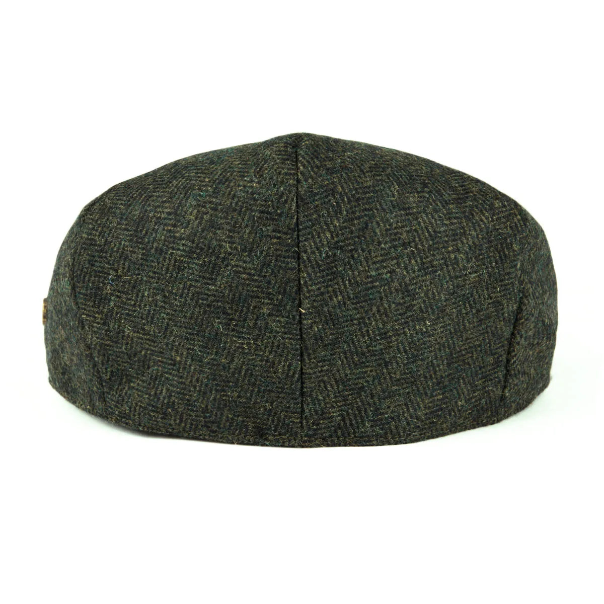 Herringbone tweed flat cap, three-quarter view