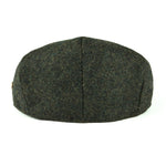Herringbone tweed flat cap, three-quarter view