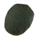 Herringbone tweed flat cap worn, front view