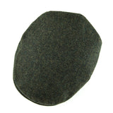 Herringbone tweed flat cap worn, front view