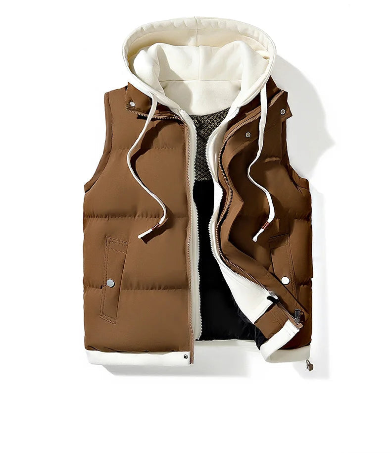 Hooded puffer vest — lifestyle shot 7