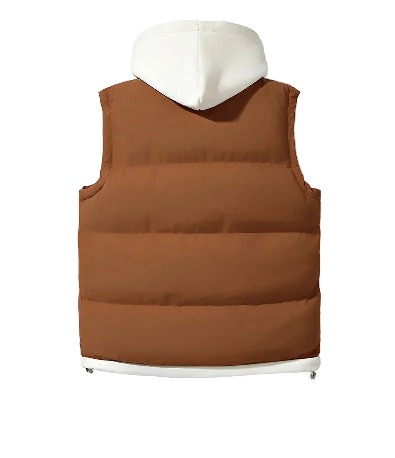 Hooded puffer vest — lifestyle shot 