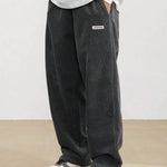 Image Color 1 Corduroy straight-leg pants, waist detail