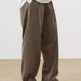 Image Color 3 Corduroy straight-leg pants, texture close-up
