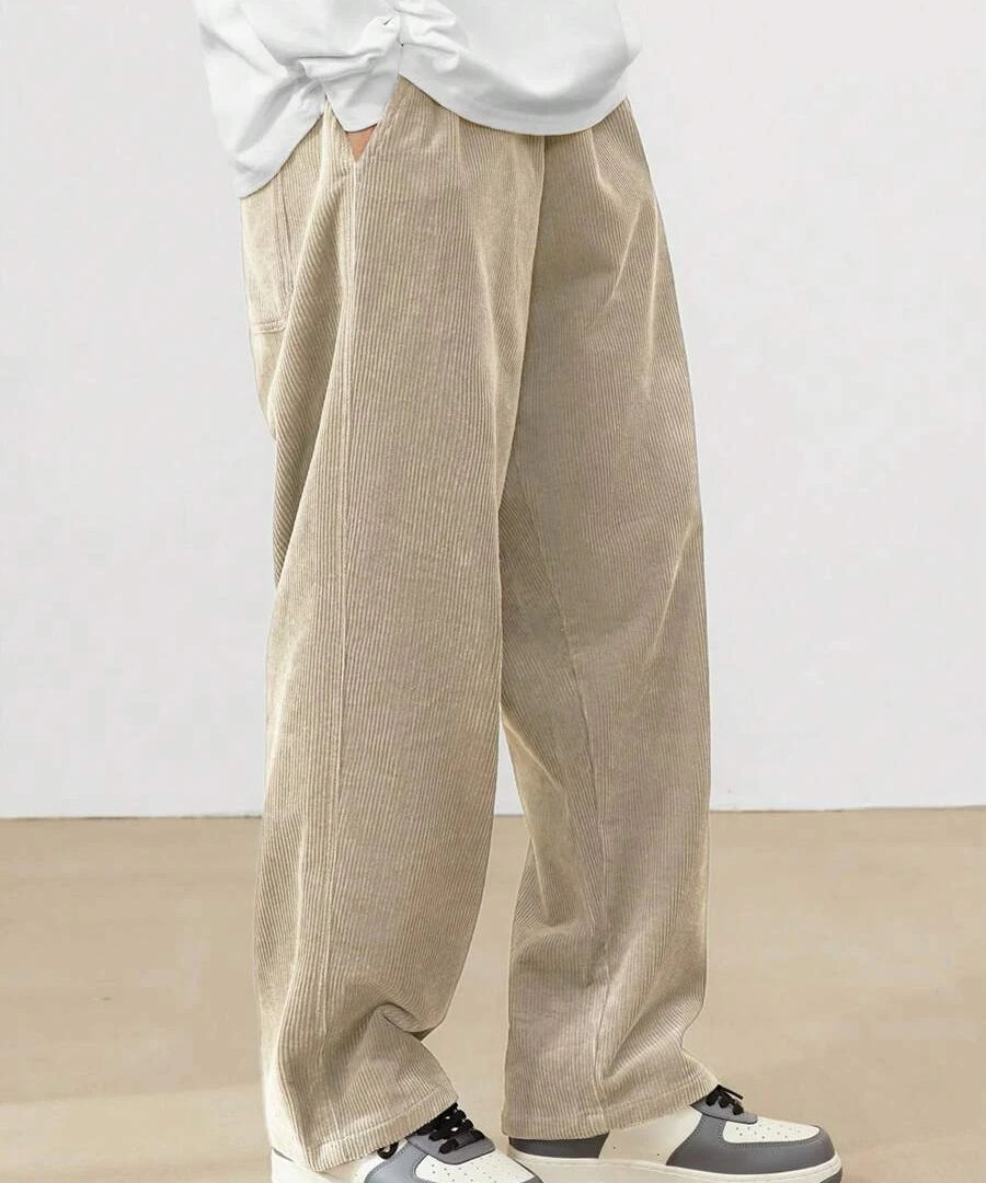 Image Color 7 Corduroy straight-leg pants worn, side