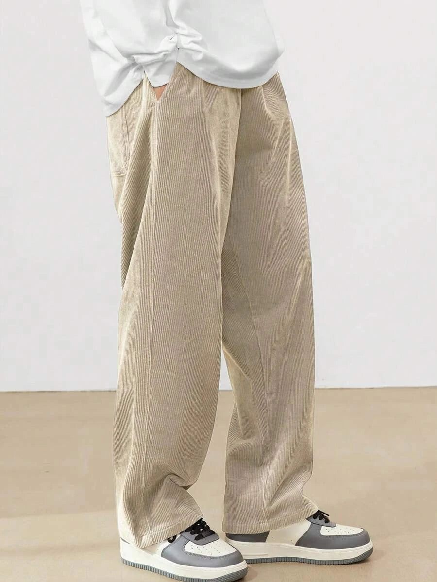 Image Color 7 Corduroy straight-leg pants worn, side