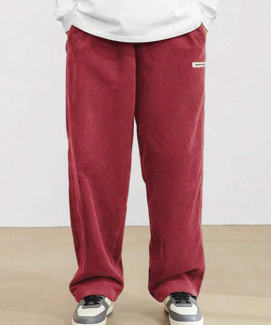 Image Color 8 Corduroy straight-leg pants worn, back