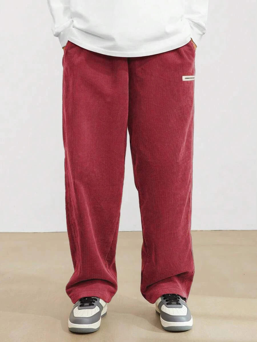 Image Color 8 Corduroy straight-leg pants worn, back