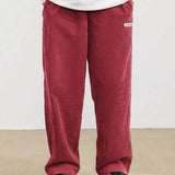 Image Color 8 Corduroy straight-leg pants worn, back