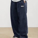 Image Color Corduroy straight-leg pants, back view