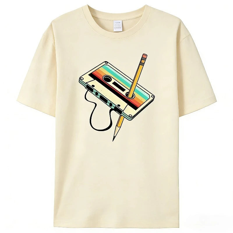 Khaki Vintage graphic tee, graphic print detail