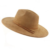 Wide Brim Suede Fedora Hat