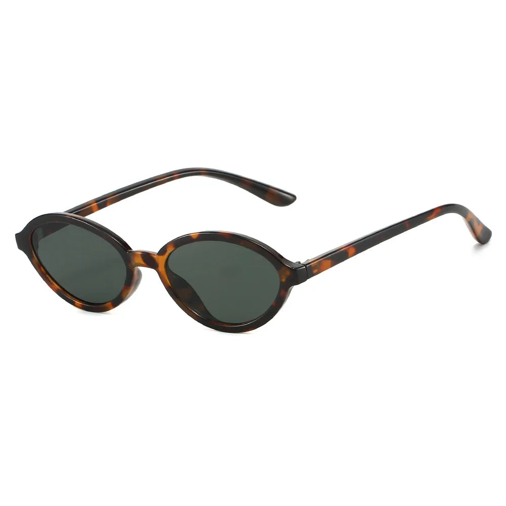 Leopard Green Small oval gradient sunglasses — second colorway variant, retro oval frame