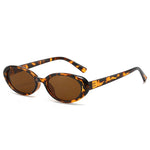 Leopard Tea Leopard and tea oval gradient sunglasses lifestyle shot on model — The Unrivaled Brand