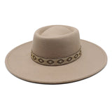 Light Purple Gray Light purple-gray wide-brim felt fedora hat, top-down view