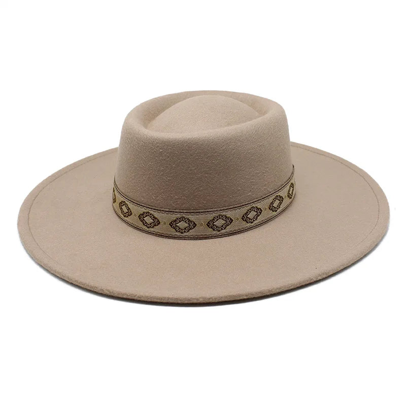 Light Purple Gray Light purple-gray wide-brim felt fedora hat, top-down view