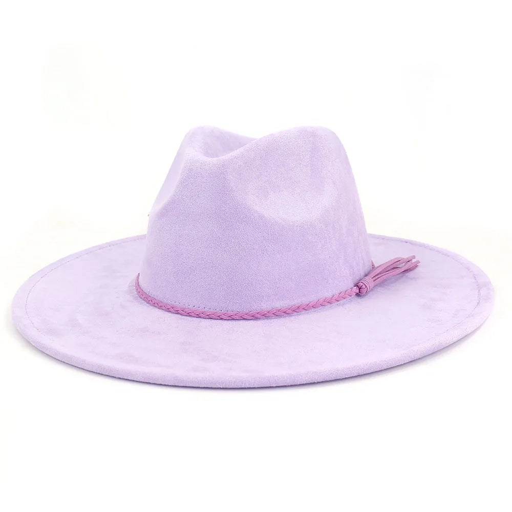 Wide Brim Suede Fedora Hat