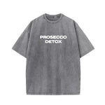 Lightgrey-White Prosecco Detox graphic tee — orange colourway flat lay