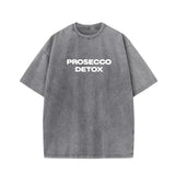Lightgrey-White Prosecco Detox graphic tee — orange colourway flat lay