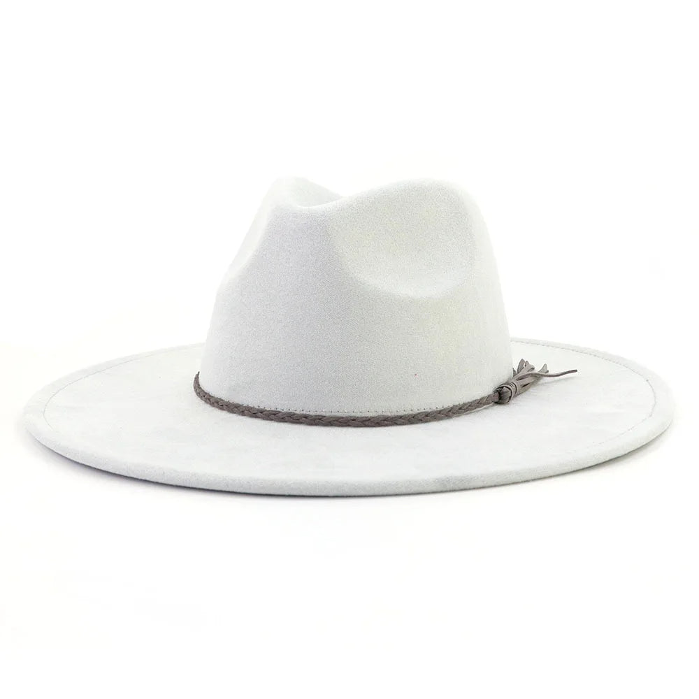 Wide Brim Suede Fedora Hat