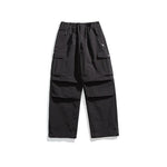 Lk1285 Black Parachute cargo pants, fabric close-up