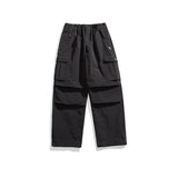 Lk1285 Black Parachute cargo pants, fabric close-up