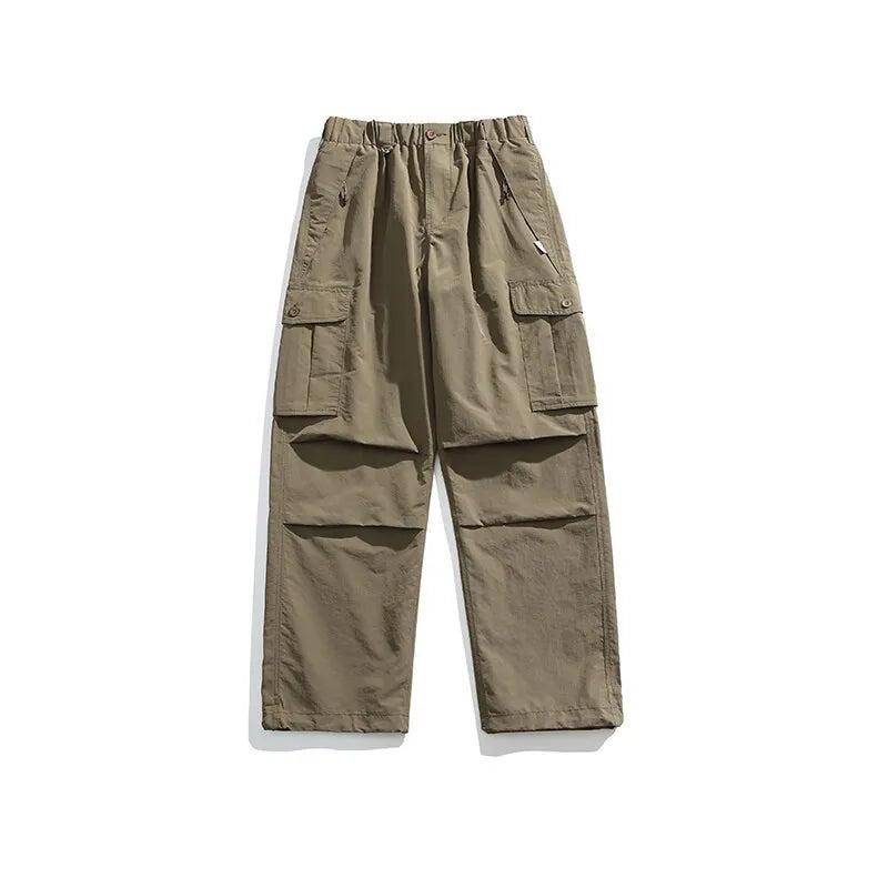 Lk1285 Camel Parachute cargo pants, lifestyle shot