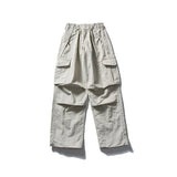Lk1285  Paris Gray Parachute cargo pants, lifestyle shot 8