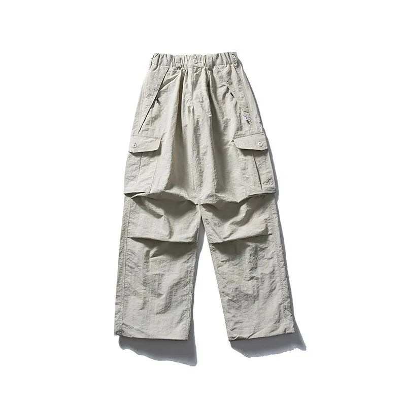 Lk1285  Paris Gray Parachute cargo pants, lifestyle shot 8