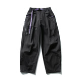 Lk88018 Black Parachute cargo pants, lifestyle shot 2