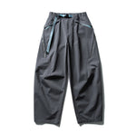 Lk88018 Deep Gray Parachute cargo pants worn, back view