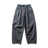 Lk88018 Deep Gray Parachute cargo pants worn, back view
