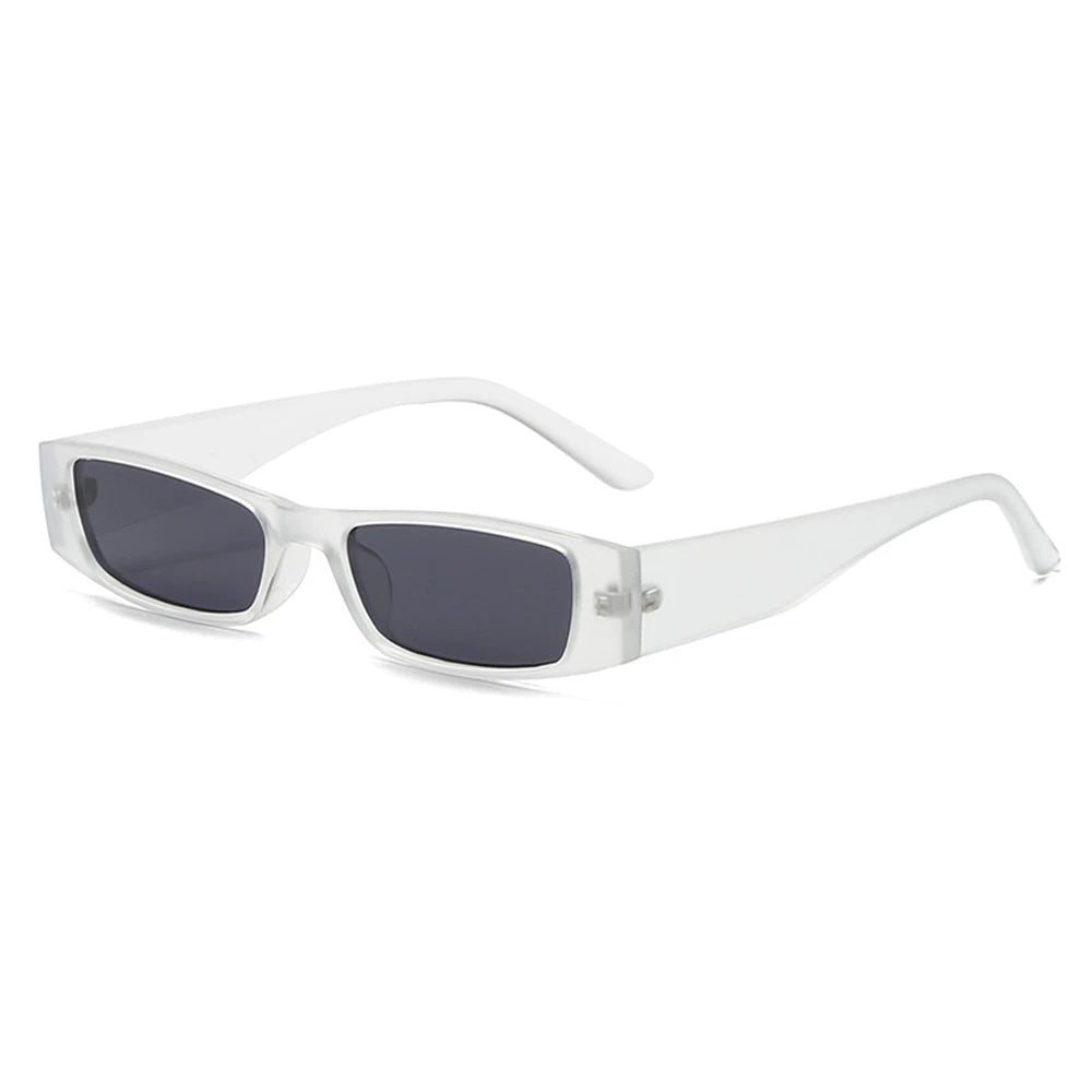 White sunglasses with dark lenses on a white background