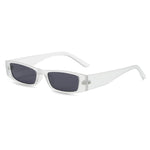 White sunglasses with dark lenses on a white background