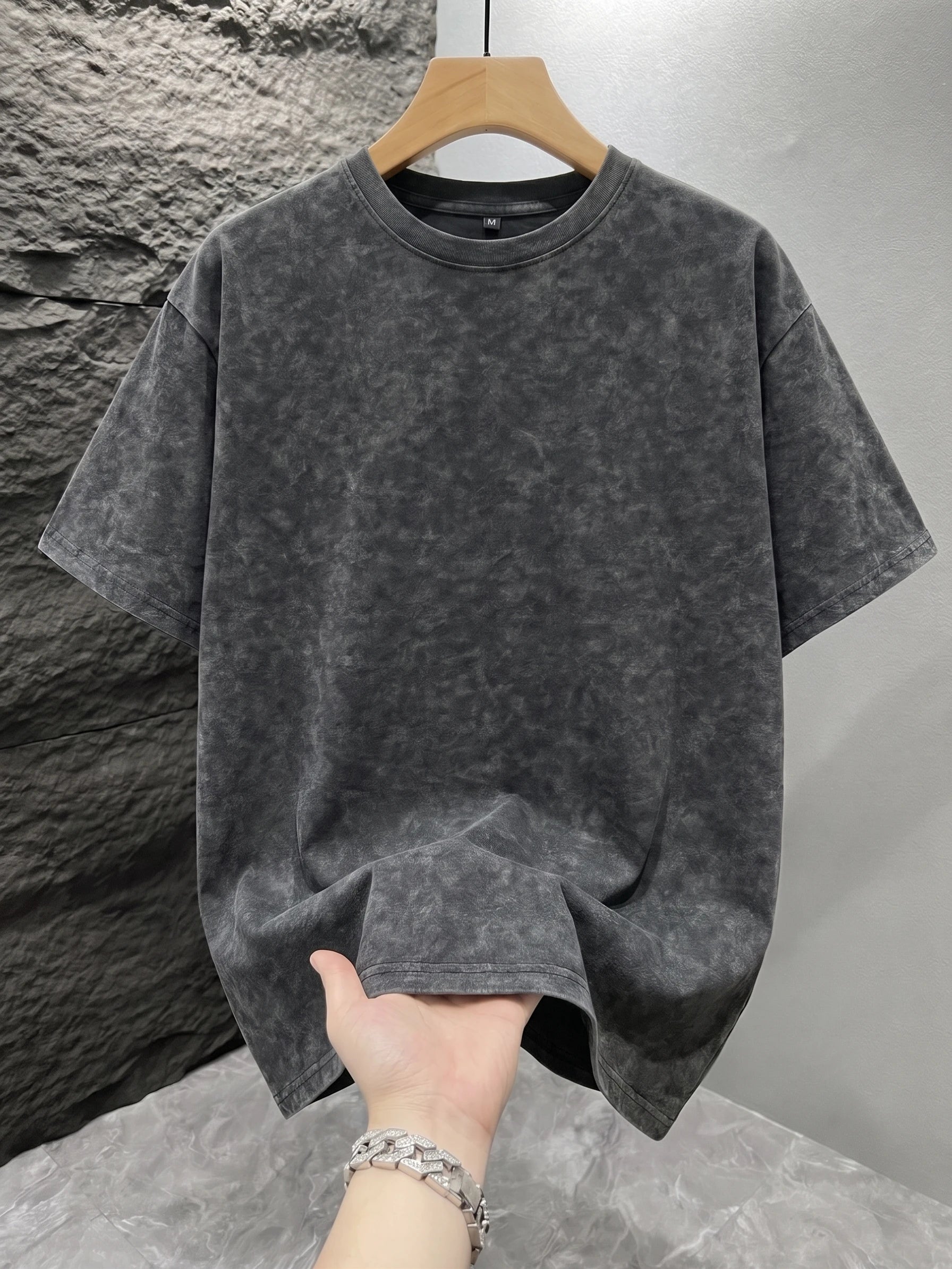 Mineral washed oversized graphic tee, front view