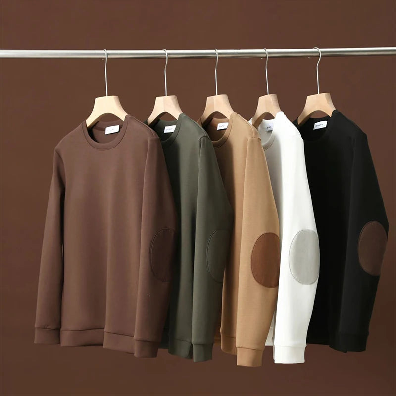 Minimalist Crewneck with Elbow Patches