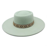 Mint green wide-brim felt fedora hat colorway