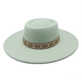 Mint green wide-brim felt fedora hat colorway