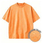 Orange 1 Rhinestone vintage wash oversized distressed tee — styled view 4