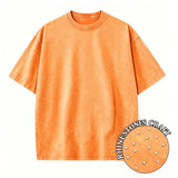Orange 1 Rhinestone vintage wash oversized distressed tee — styled view 4