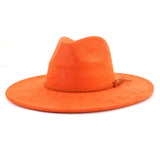 Wide Brim Suede Fedora Hat