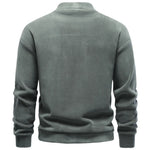 Oversized mock neck sweatshirt, back view