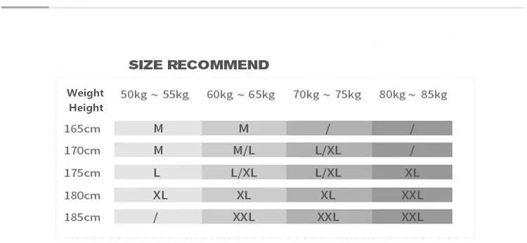 Size chart for Gray Comfort 1/4 Zip Oversized Pullover
