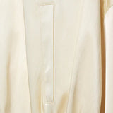 Oversized satin varsity bomber jacket, detail view